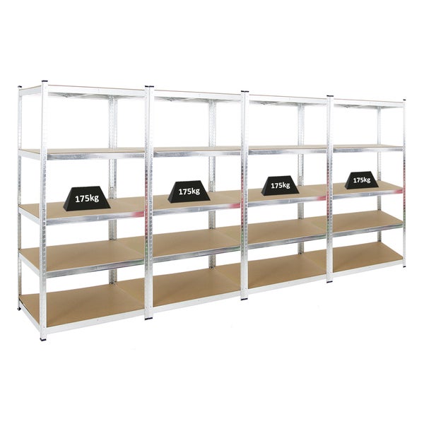 PROREGAL Mega Deal 4x Schwerlastregal Ragnar HxBxT 180 x 90 x 60 cm Fachlast 175 kg Verzinkt