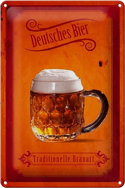 Blechschild Spruch 20x30cm Deutsches Bier traditionelle