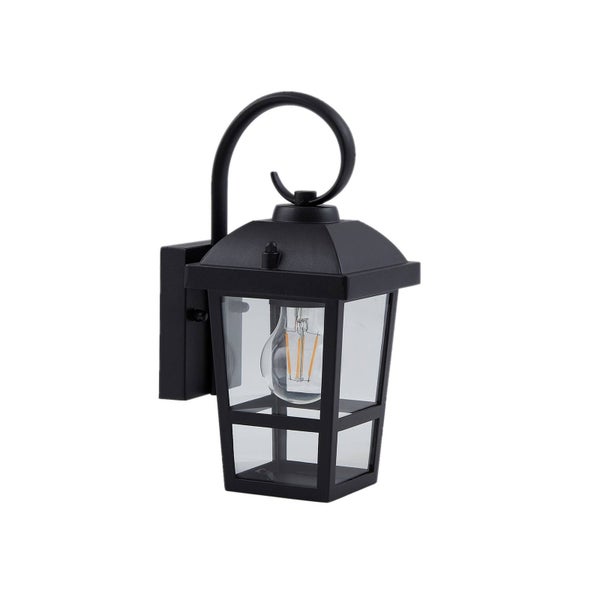Lindby Wandleuchte außen (Laterne) Eloane (spritzwassergeschützt (Modern) in Schwarz aus Edelstahl (1 flammig, E27) - Außenwandleuchten Wandlampe Led Außenlampe Outdoor für