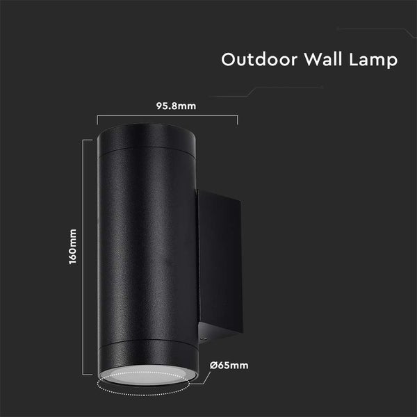 Abbildung einer Außenwandleuchte mit den Maßen 160 mm Höhe und 95,8 mm Breite