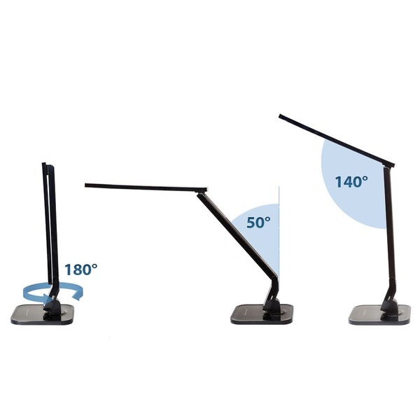 tectake  Schreibtischlampe, LED, dimmbar, klappbar, 14W inklusive USB-Anschluss schwarz