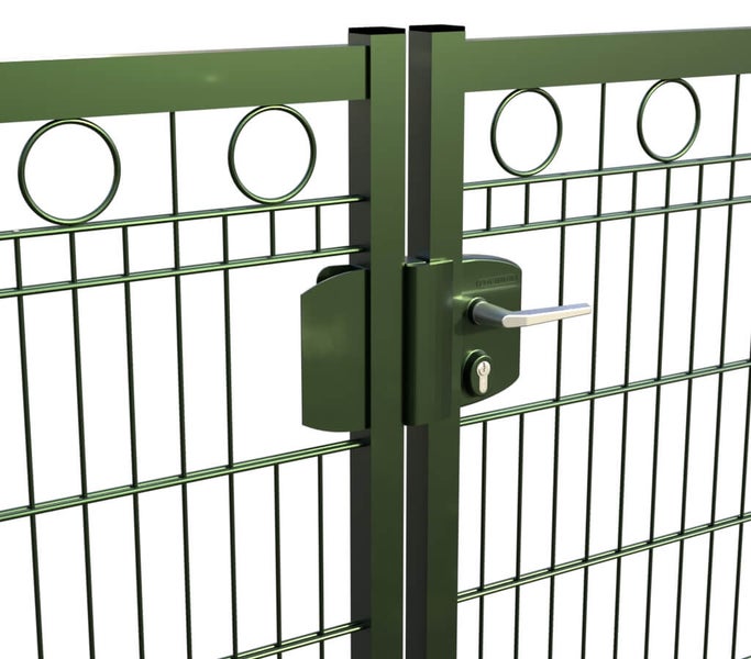 Doppeltor mit Schloss für Doppelstabmattenzaun