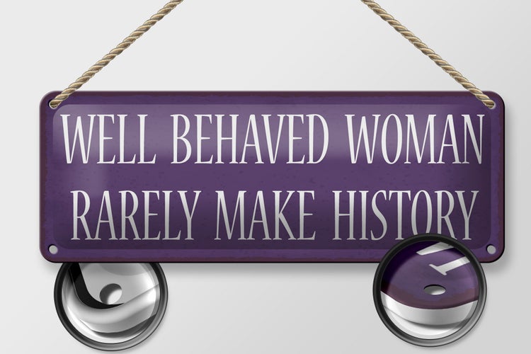 Blechschild Spruch 27x10cm well behaved woman rarely make Dekoration