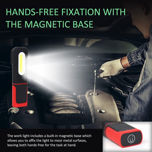 Ondis24 Magnetische LED Akku-Arbeitslampe 360° drehbar 350lm, Lampe