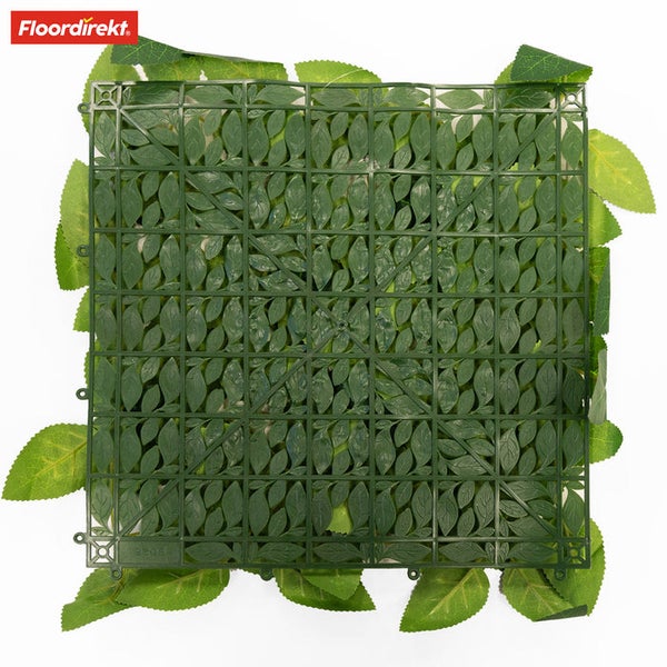 FLOORDIREKT Pflanzenwand - Big Rose Leaf - Kunstpflanzenwand zur Dekoration - 33 x 33 cm