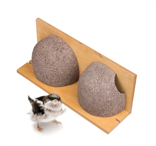 BigDean 2 Stück Schwalbennistkasten Doppelnest Schwalbennest Mehlschwalbennest Nistkasten Nisthilfe Schwalben Holzbeton