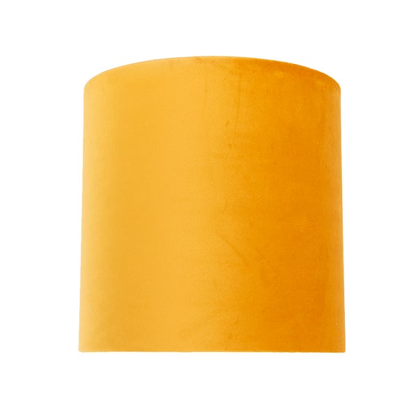 Velours Lampenschirm gelb 25/25/25 mit goldener Innenseite