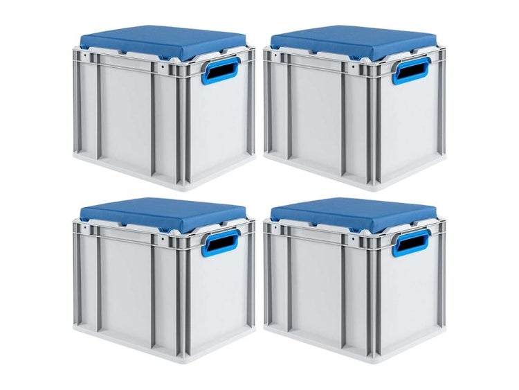 PROREGAL Eurobox NextGen Seat Box Blau HxBxT 36,5 x 30 x 40 cm 30 Liter Griffe Offen Eurobehälter Sitzbox Transportbox Transportbehälter Stapelbehälter