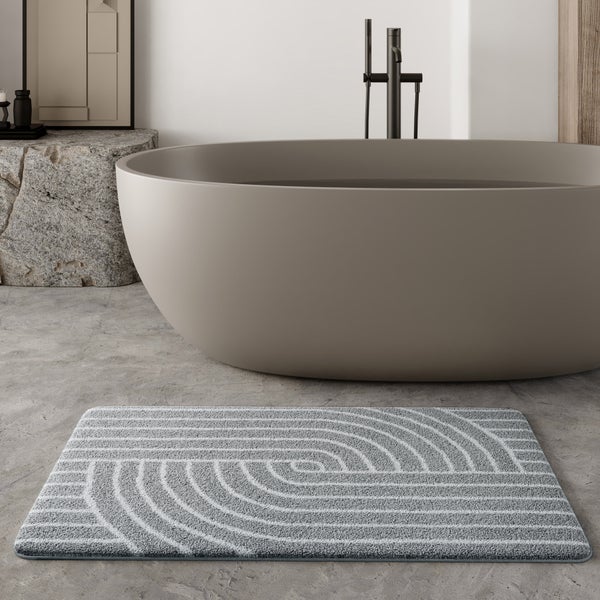 Badteppich Grau Hilda WECONhome Basics 70x120 cm