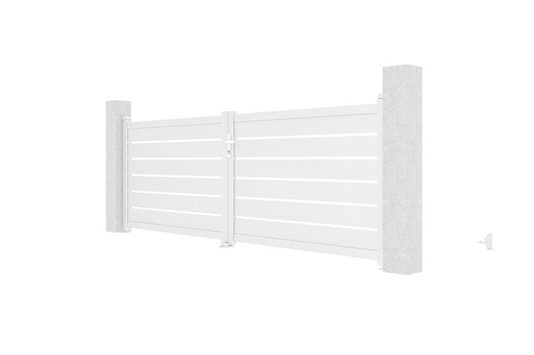 Flügeltor 3,5m VOGEL H.120 Weißaluminium