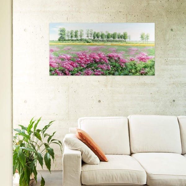 Handgemaltes Gemälde Acrylfarbe 120x60cm Pink