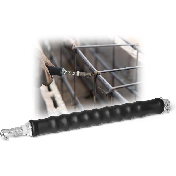 Drahtzwirler mit schwarzem ergonomischem Griff zum Verdrillen von Bindedraht an Bewehrungsstahl.