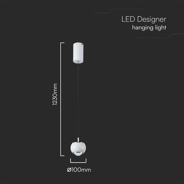 V-TAC VT-7830-W - Designer-Deckenleuchten - Designer-Hängelampen - IP20 - Weißes Gehäuse - 9 Watt
