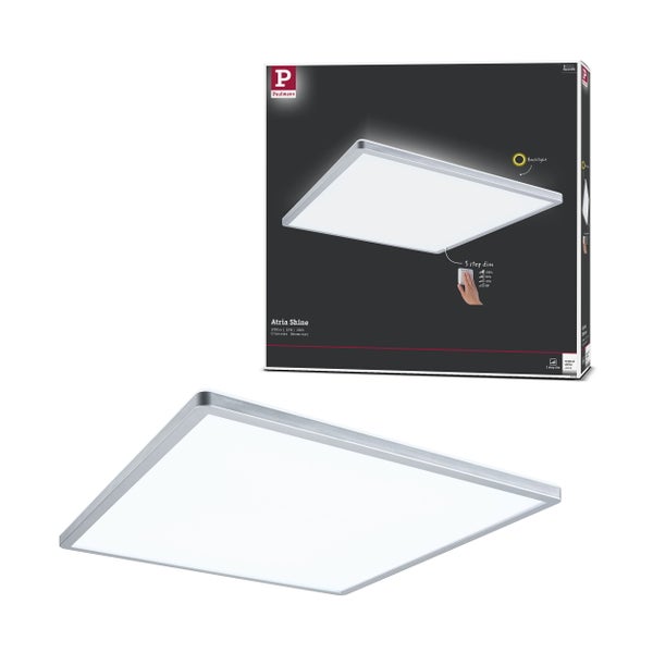 LED Panel 3-Step-Dim Atria Shine Backlight eckig 420x420mm 22W 2200lm 4000K Chrom matt dimmbar