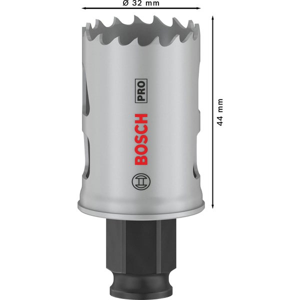 Bosch Pro Lochsäge mit einem Durchmesser von 32 Millimeter und einer Höhe von 44 Millimeter.