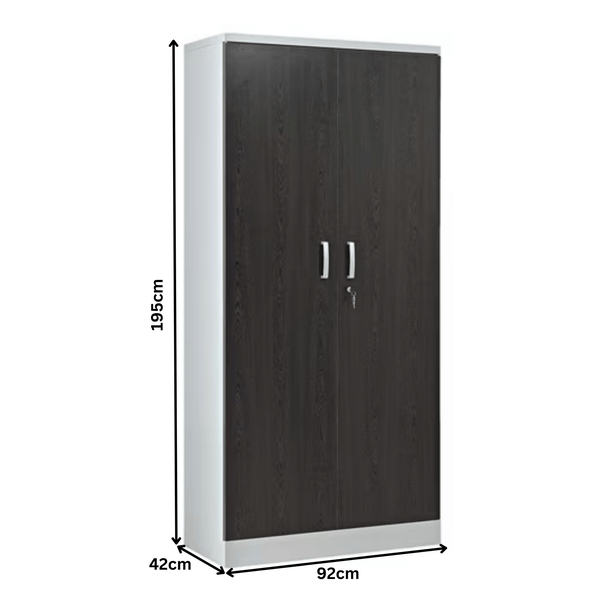PROREGAL Aktenschrank Beetle 4 Fachböden HxBxT 195 x 92 x 42 cm Grau & Wenge