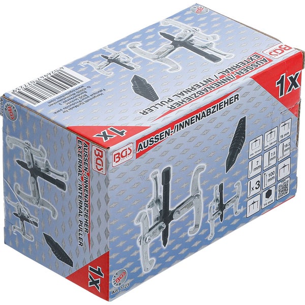 Verpackung eines BGS Technik Außen- und Innenabziehersatzes