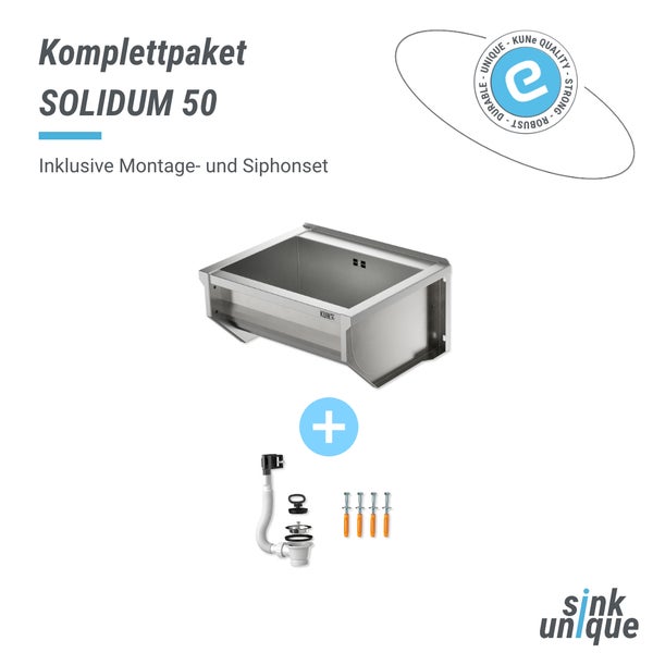 Komplettpaket inklusive Spüle, Montage und Siphonset