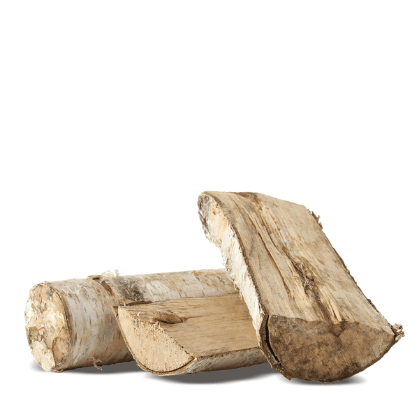 Stapel Birkenbrennholz für Kamin oder Ofen