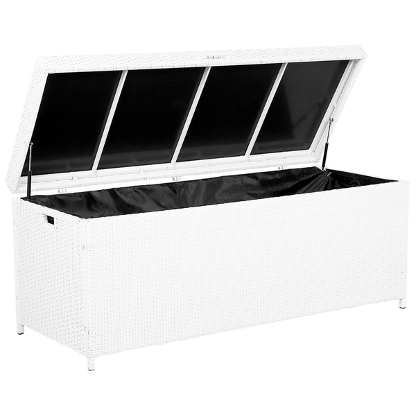 Aufbewahrungsbox MODENA Polyrattan 158 cm 63 cm Weiß