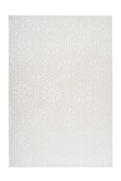 Kurzflor Teppich Blissique Weiß Modern, Klassisch 80 x 300 cm