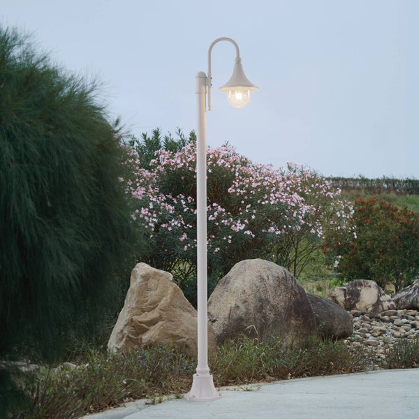 Lindby Mastleuchte außen Daphne (spritzwassergeschützt (Modern) in Weiß aus Aluminium (1 flammig, E27) - Kandelaber Außenleuchte