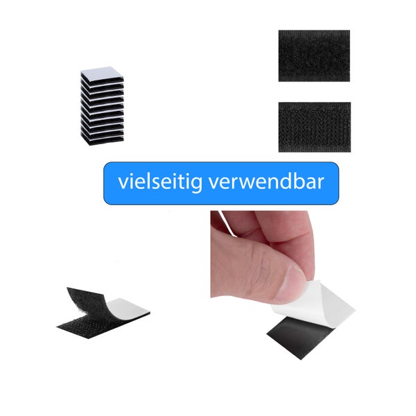 Selbstklebende Klettpads in Quadratischer Form zum Befestigen und Organisieren von Gegenständen