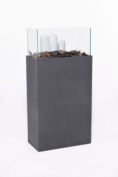 VIVANNO Windlicht CANDELA XL 100x26x50 cm Fiberzement Anthrazit matt