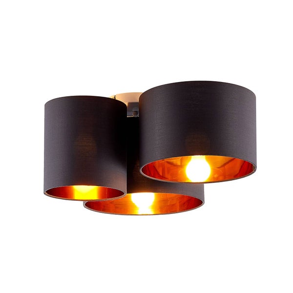 Lindby Deckenlampe Laurenz (Modern) in Alu aus Textil (3 flammig, E27) - Deckenleuchte Lampe Wohnzimmerleuchte