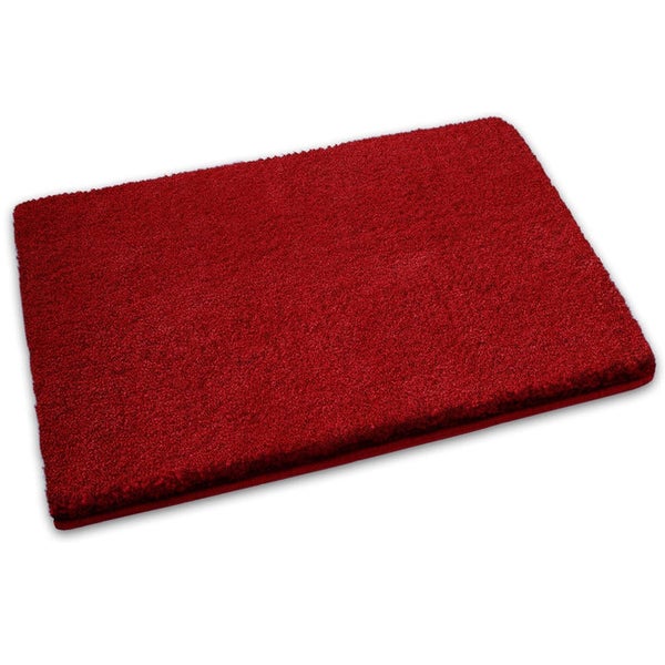 FLOORDIREKT Badematte Sky Soft - Reckteckig - Rutschhemmende Rückseite - Rot - 80 x 150 cm