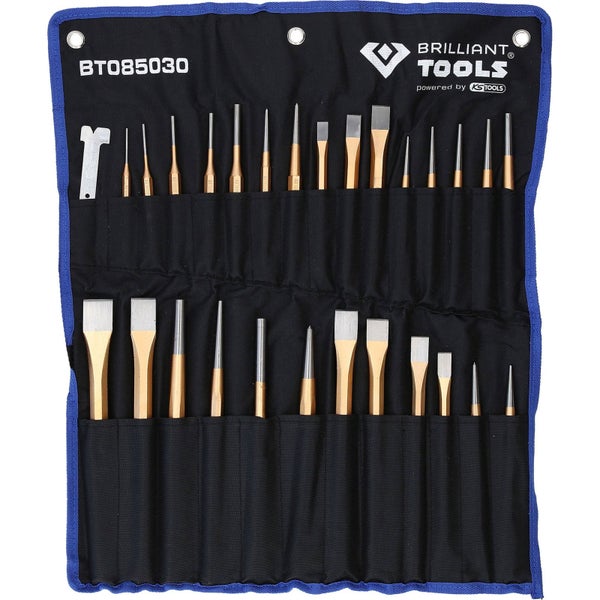 Brilliant Tools Stanzwerkzeugsatz in einer Werkzeugrolle