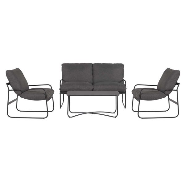 Gartenmöbelset mit Sofa, zwei Sesseln und einem Tisch