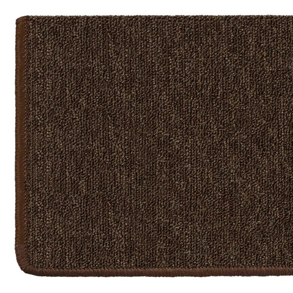 FLOORDIREKT Stufenmatte London - mit Umkettelung - Dunkelbraun - Rechteckig - 23,5 x 65 cm