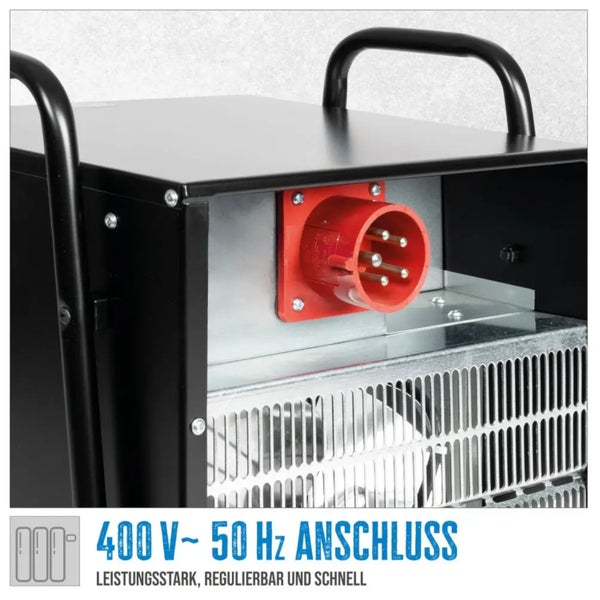 Detailansicht eines Starkstromanschlusses mit 400 Volt 50 Hertz