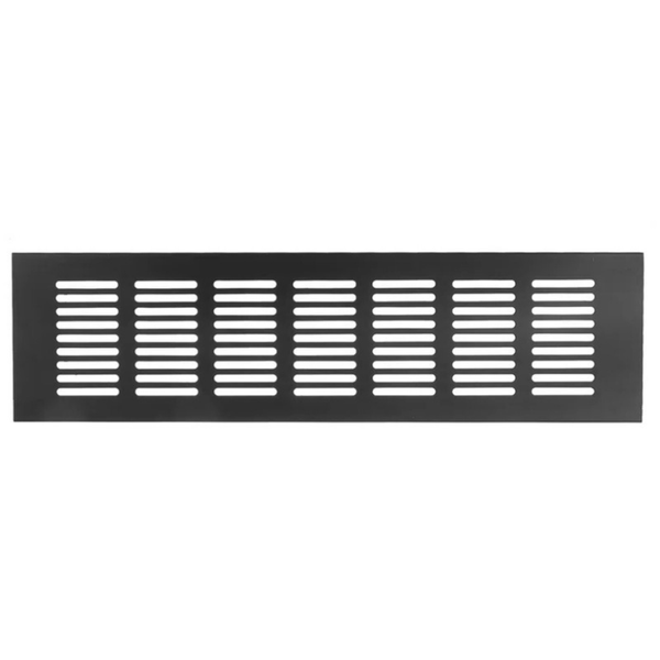 Rechteckiger Lüftungsgitter aus Metall mit horizontalen Schlitzen