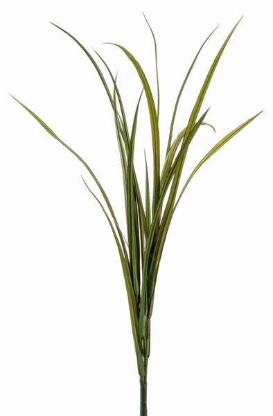 Künstlicher Pflanzenstiel aus grünem Kunststoff, Detailaufnahme der Verzweigung.