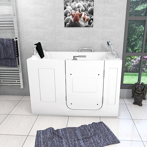 Sitzwanne Whirlpool Badewanne mit Tür S07WP-B-R 140x76cm