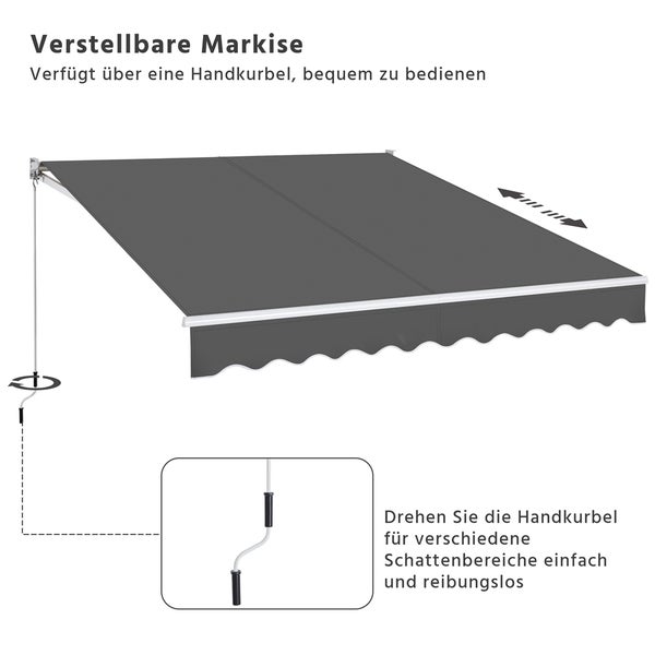 Verstellbare Markise mit Handkurbel zur einfachen Bedienung