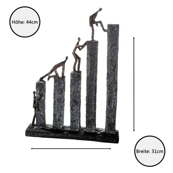 Skulptur GILDE Dekoration Höhe 43cm Breite 31cm bronzefarben, grau Kunstharz