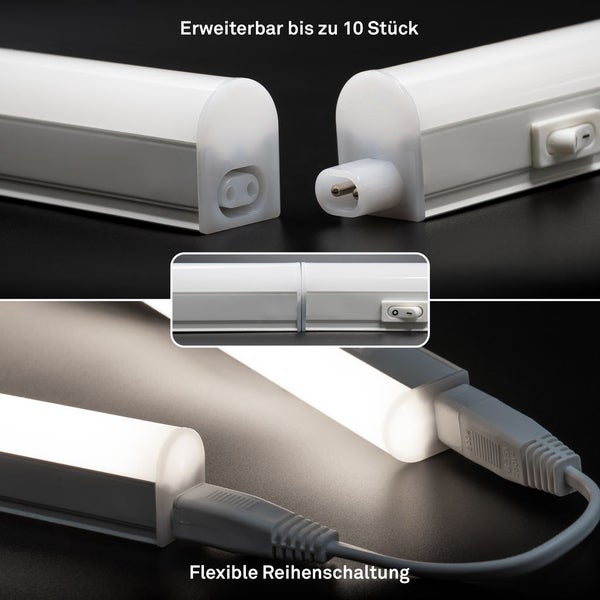 Verbindbare LED Unterbauleuchte mit Schalter und Stecker