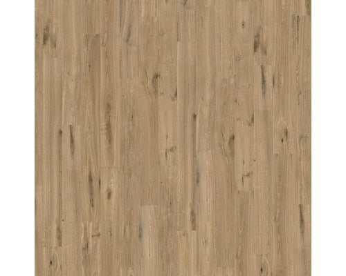 Bodenbelag in Eichenoptik mit natürlicher Maserung und Astlöchern.