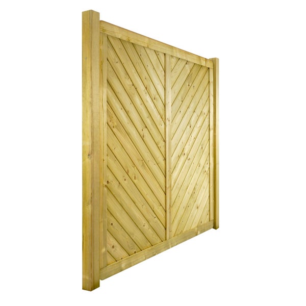 Holzzaun mit diagonaler Bretteranordnung für den Garten