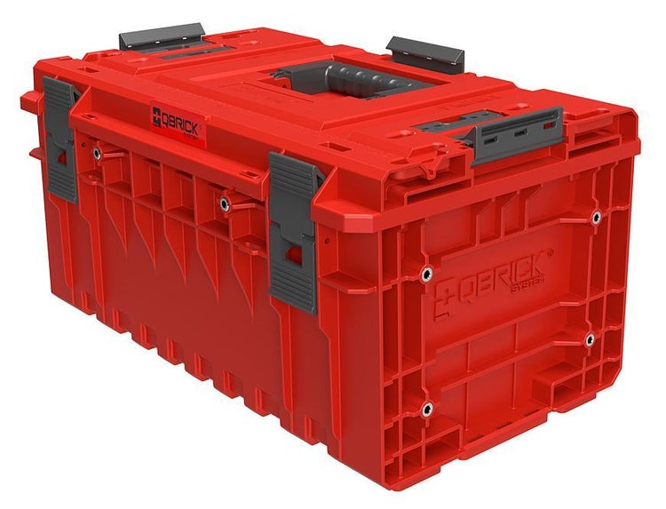 PROREGAL QBRICK Werkzeugkasten One Mit Zusätzlichen Verbindungsstücken HxBxT 38,5 x 58,5 x 30 cm 38 Liter Mit Deckgriff Mit Klemmverschlüsse Rot