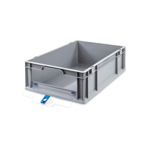 PROREGAL Eurobox NextGen Insight Cover HxBxT 17 x 40 x 60 34 Liter Niedrig/Blau Eurobehälter Transportbox