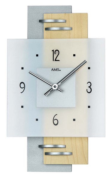 AMS 9248 Wanduhr modern Glas satiniert