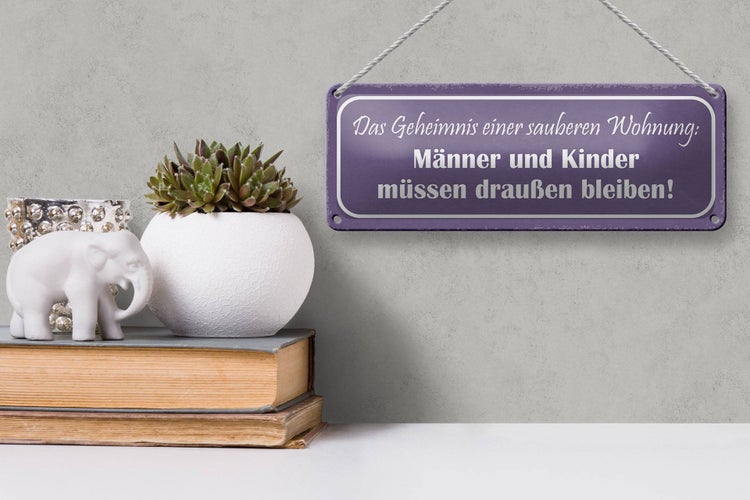 Blechschild Spruch 27x10cm Männer Kinder müssen draußen bleiben