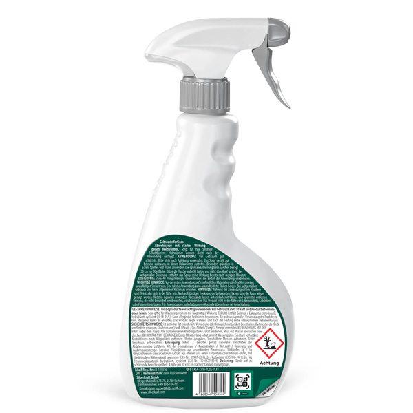 Holzwurmspray in einer weißen Sprühflasche