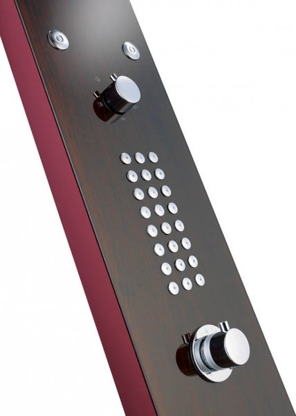 XXL Glas Duschpaneel Mahagoni mit 4 Massagejets Thermostat