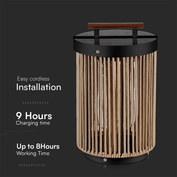 Solarleuchte mit Griff und gewebtem Lampenschirm