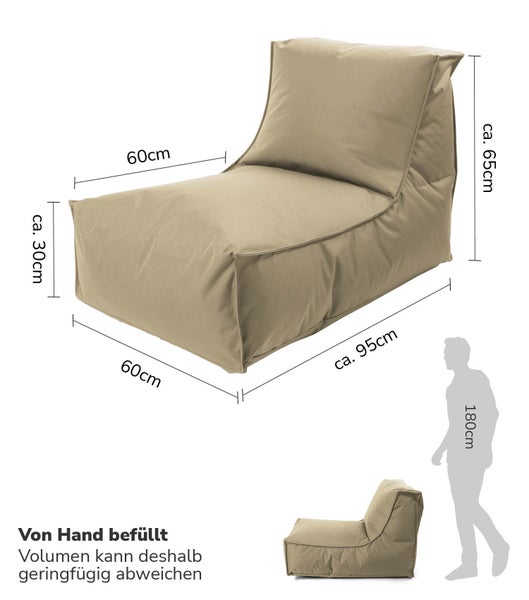 Sitzsack mit Hocker, circa 95 cm und 45 cm